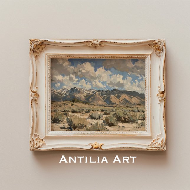 Affiche Peinture Paysage Terrain Rustique Art Montagne (Créateur téléchargé)