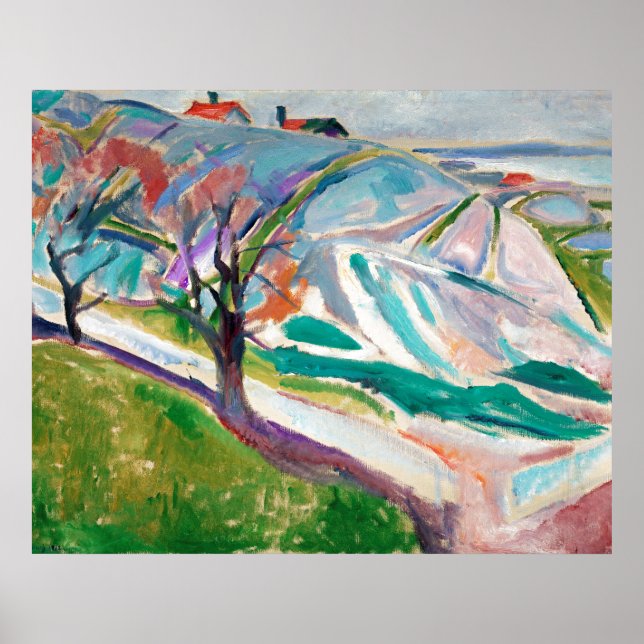 Affiche Peinture paysagère Edward Munch (Devant)