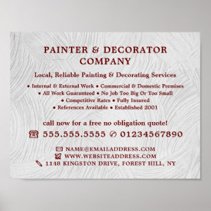 Affiche Peinture, peintre et décorateur blanc