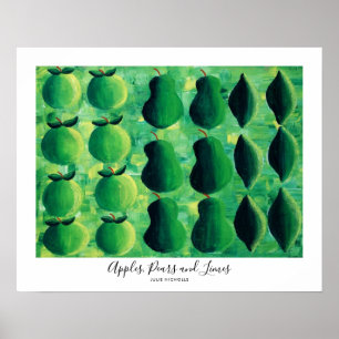 Affiche Peinture Pommes Poires et Citrons verts