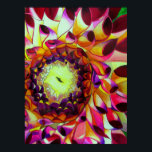Affiche Peinture pop art de la fleur pourpre Dahlia<br><div class="desc">avec un design original et unique de l'aquarelle peinture florale de gros plan,  macro dahlia fleurit dans un détail exquis presque 3D. Ce design est coloré de violet,  rose chaud et jaune pour les amateurs d'art botanique ou pour les amateurs de couleurs vives et intenses.</div>