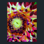 Affiche Peinture pop art de la fleur pourpre Dahlia<br><div class="desc">avec un design original et unique de l'aquarelle peinture florale de gros plan,  macro dahlia fleurit dans un détail exquis presque 3D. Ce design est coloré de violet,  rose chaud et jaune pour les amateurs d'art botanique ou pour les amateurs de couleurs vives et intenses.</div>