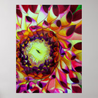 Peinture pop art de la fleur pourpre Dahlia