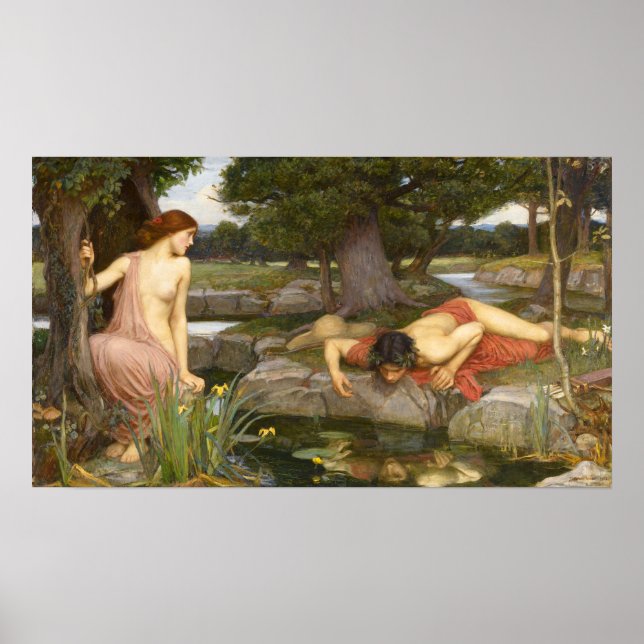 Affiche Peinture pré-Raphaélite Echo et Narcisse (Devant)