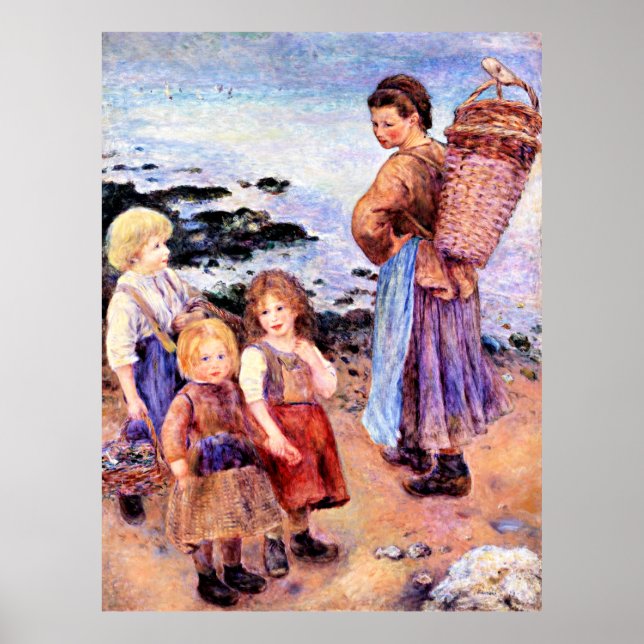 Affiche Peinture Renoir, Pêcheurs de moules à Berneval (Devant)