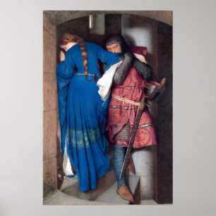 Affiche Peinture romantique La Rencontre dans l'escalier d