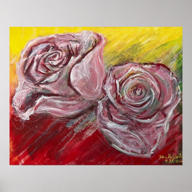 Affiche Peinture rose Texturale (Devant)
