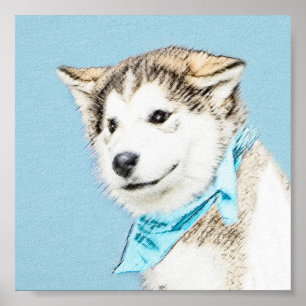 Affiche Peinture Sibérienne Husky Puppy - Art Chien origin