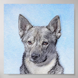 Affiche Peinture Suédoise Vallhund - Cute Original Chien A