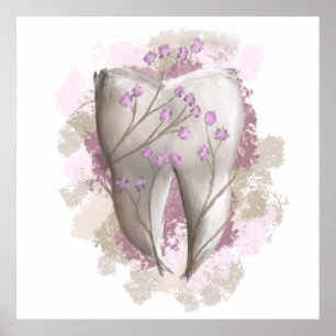 Affiche Peinture sur dents. Dentiste, Dentaire. Cadeau/Déd