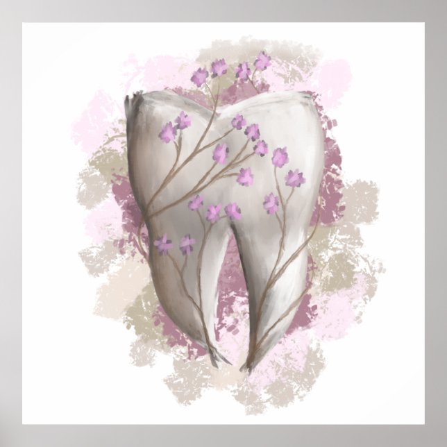 Affiche Peinture sur dents. Dentiste, Dentaire. Cadeau/Déd (Devant)