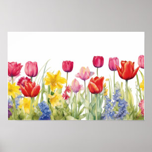 Affiche Peinture sur fleur de tulipe