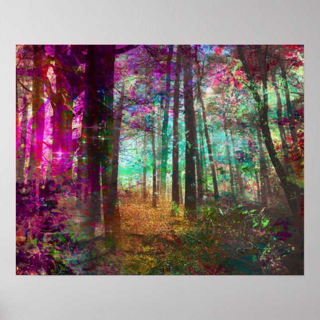 Affiche Peinture sur la forêt d'Imaginaire d'un chemin d'o (Devant)