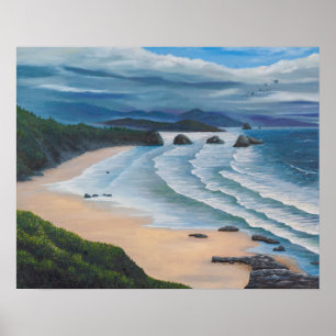 Affiche Peinture sur la mer de Cannon Beach