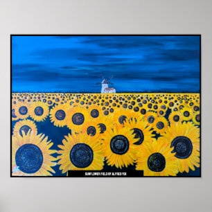 Affiche Peinture sur le terrain de tournesol par Alfred Fo