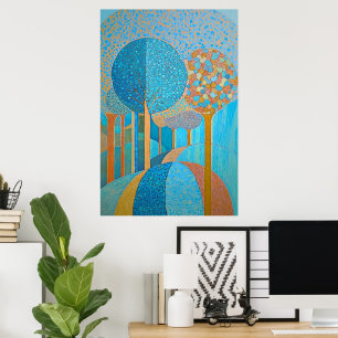 Affiche Peinture sur les arbres d'art moderne