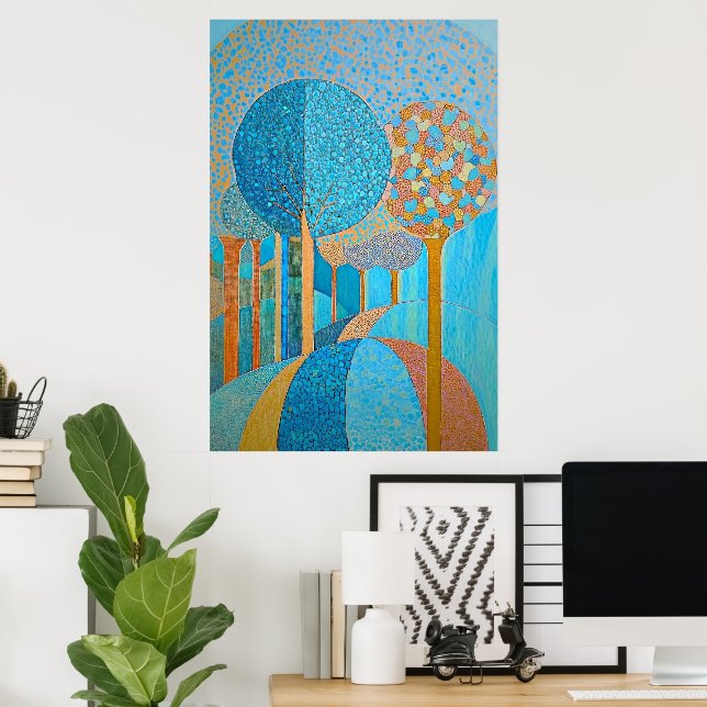 Affiche Peinture sur les arbres d'art moderne (Bureau à domicile)