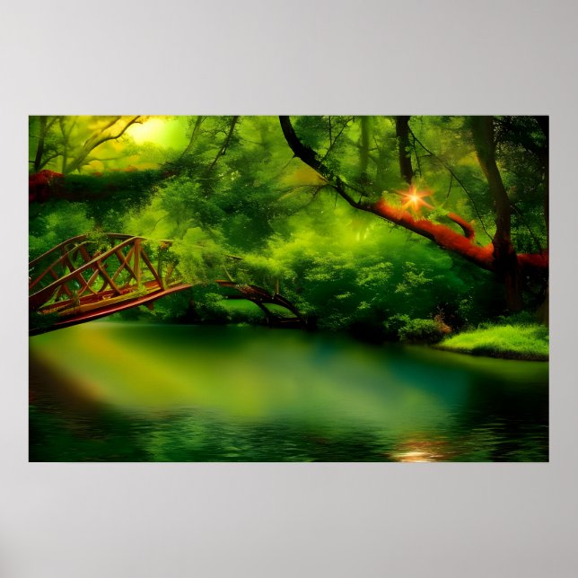 Affiche peinture sur pont fluvial, (Devant)