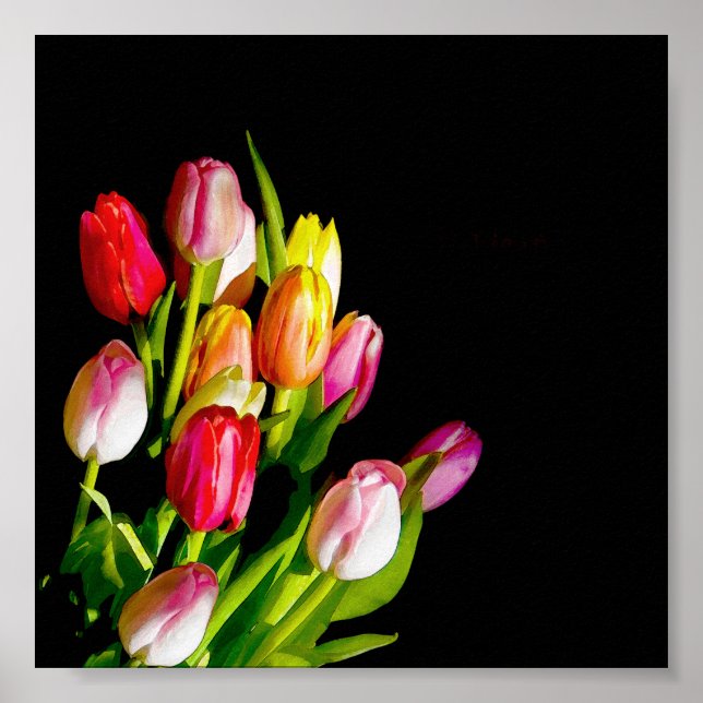 Affiche Peinture Tulip - Art Fleur original (Devant)