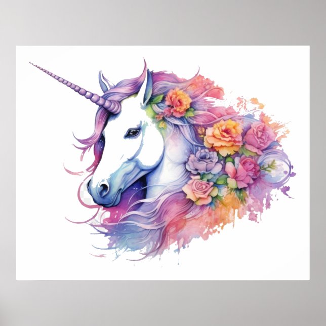 Affiche Peinture Unicorne (Devant)