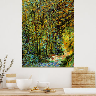 Affiche Peinture Van Gogh, Un sentier dans les bois