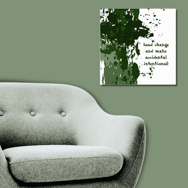 Affiche Peinture verte Motivationnelle (Motivational Green Paint Splatter Poster)