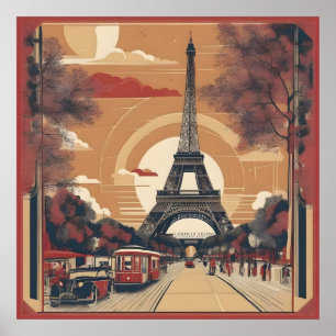 Affiche Peinture vintage à Paris