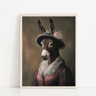 Affiche Peinture Vintage d'Âne Royal, Animal Victorien