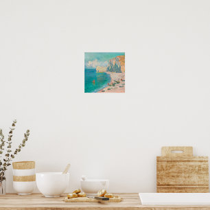 Affiche Peinture vintage de bord de mer (esthétique de pla