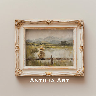 Affiche Peinture vintage de canard rustique Country Canard