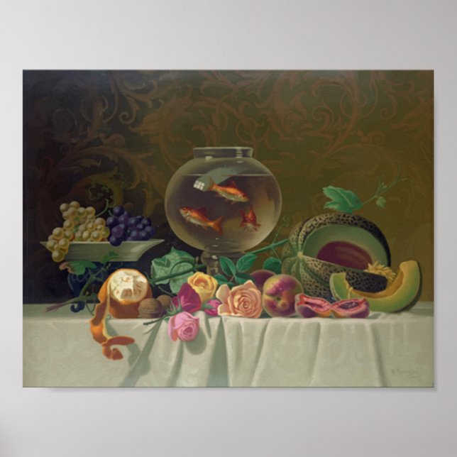 Affiche Peinture vintage de la vie morte (Devant)