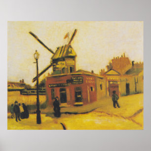 Affiche Peinture vintage de Van Gogh Paris Moulin