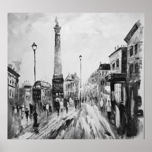 Affiche Peintures artistiques en noir et blanc. (Devant)