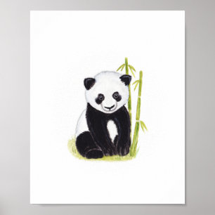 Affiche Peintures d'aquarelle d'arbre de petit animal et