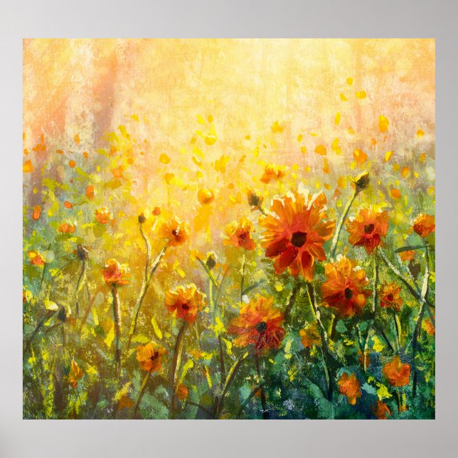 Affiche Peintures florales de Monet : Paysage impressionni (Devant)