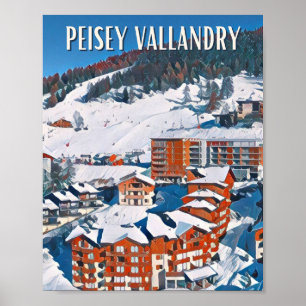 Affiche Peisey-Vallandry Station de ski