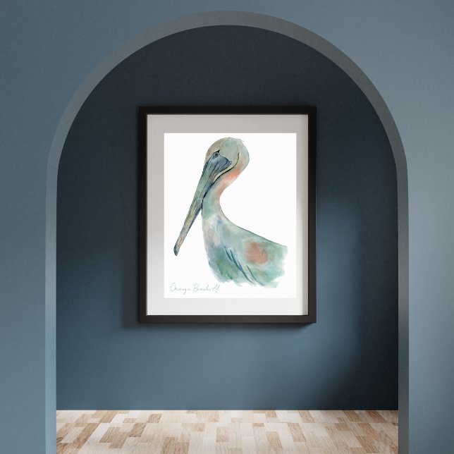 Affiche Pélican à l'aquarelle (Créateur téléchargé)
