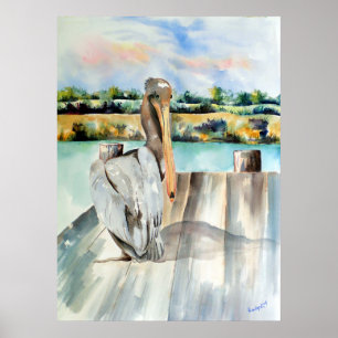 Affiche Pélican avec une attitude