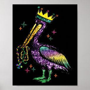 Affiche Pélican Mardi Gras Louisiane Pour Hommes Femmes