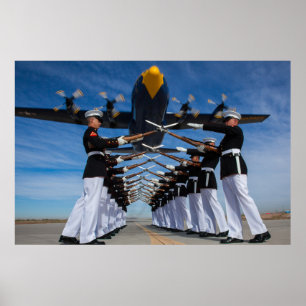 Affiche Peloton silencieux de foret de Marine Corps