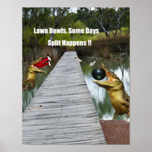 Affiche Pelouse Bowls Australie Fractionnement Happings, P