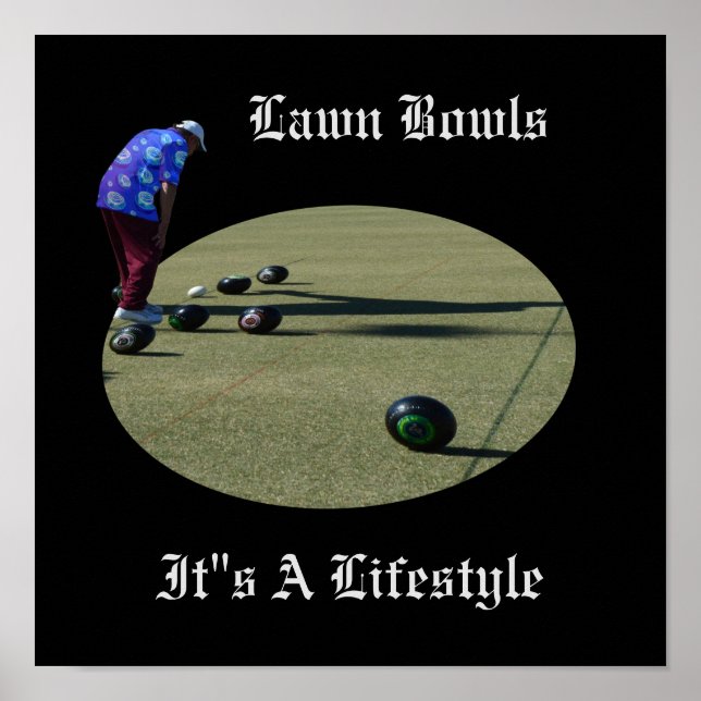 Affiche Pelouse Bowls Est Un Style De Vie, (Devant)