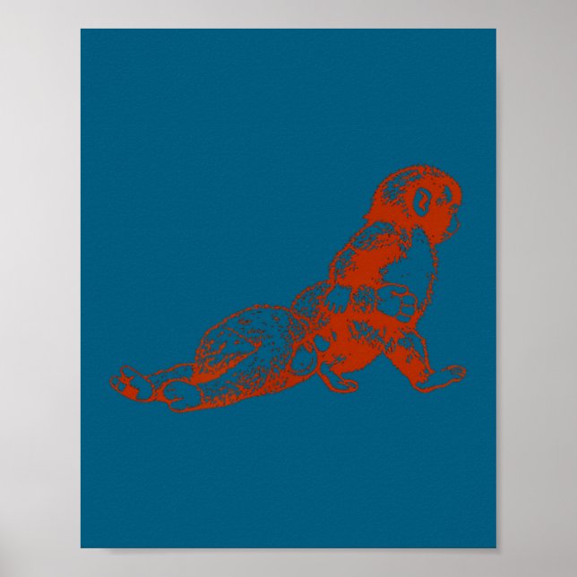 Affiche Peluche de singe Punch mignon bébé singe avec pelu (Devant)