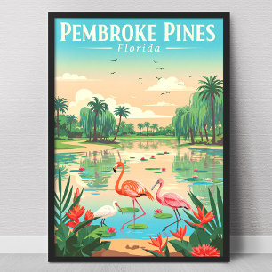 Affiche Pembroke Pines Floride vintage