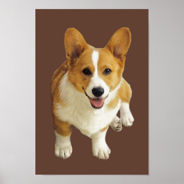 Affiche Pembroke Welsh Corgi Happy Print (Devant)