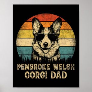 Affiche Pembroke Welsh Corgi Papa Amoureux de les chiens F