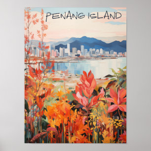 Affiche Penang Malaisie Voyage Ville Peinture Esthétique