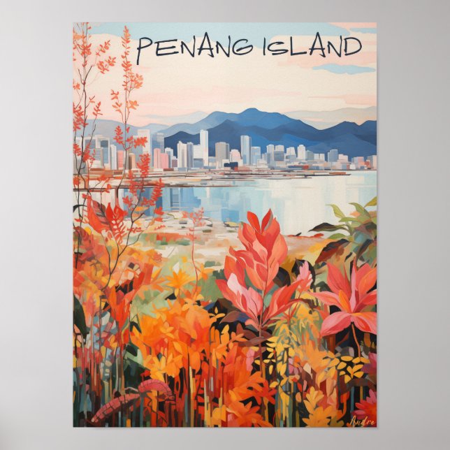 Affiche Penang Malaysia Travel City Painting Aesthetic (Devant)