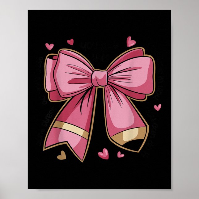 Affiche Pencil Coquette Bow Test Day Teacher Motivational  (Devant)