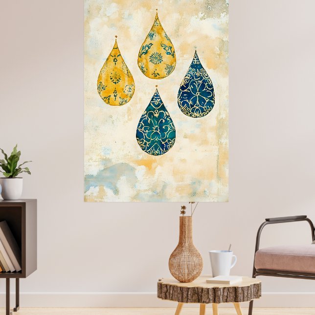 Affiche Pendants suspendus dans un style artistique rappel (Salon 3)